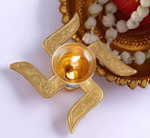 Brass Swastik Diya – Auspicious Brass Oil Lamp