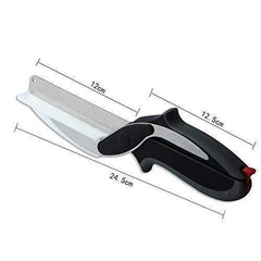 2-in-1 Steel Smart Clever Cutter Kitchen Knife with Mini Chopping Board