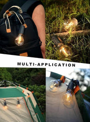 💡 Decorative Hanging Bulb with 3 Modes – Rechargeable Tent Lamp for Camping