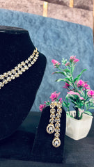 Elegant AD Double Layer Golden Jewellery Set