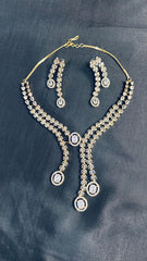 Elegant AD Double Layer Golden Jewellery Set