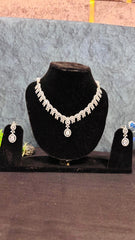 ✨ Elegant AD Silver Jewellery Set ✨