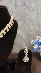 ✨ Elegant AD Silver Jewellery Set ✨