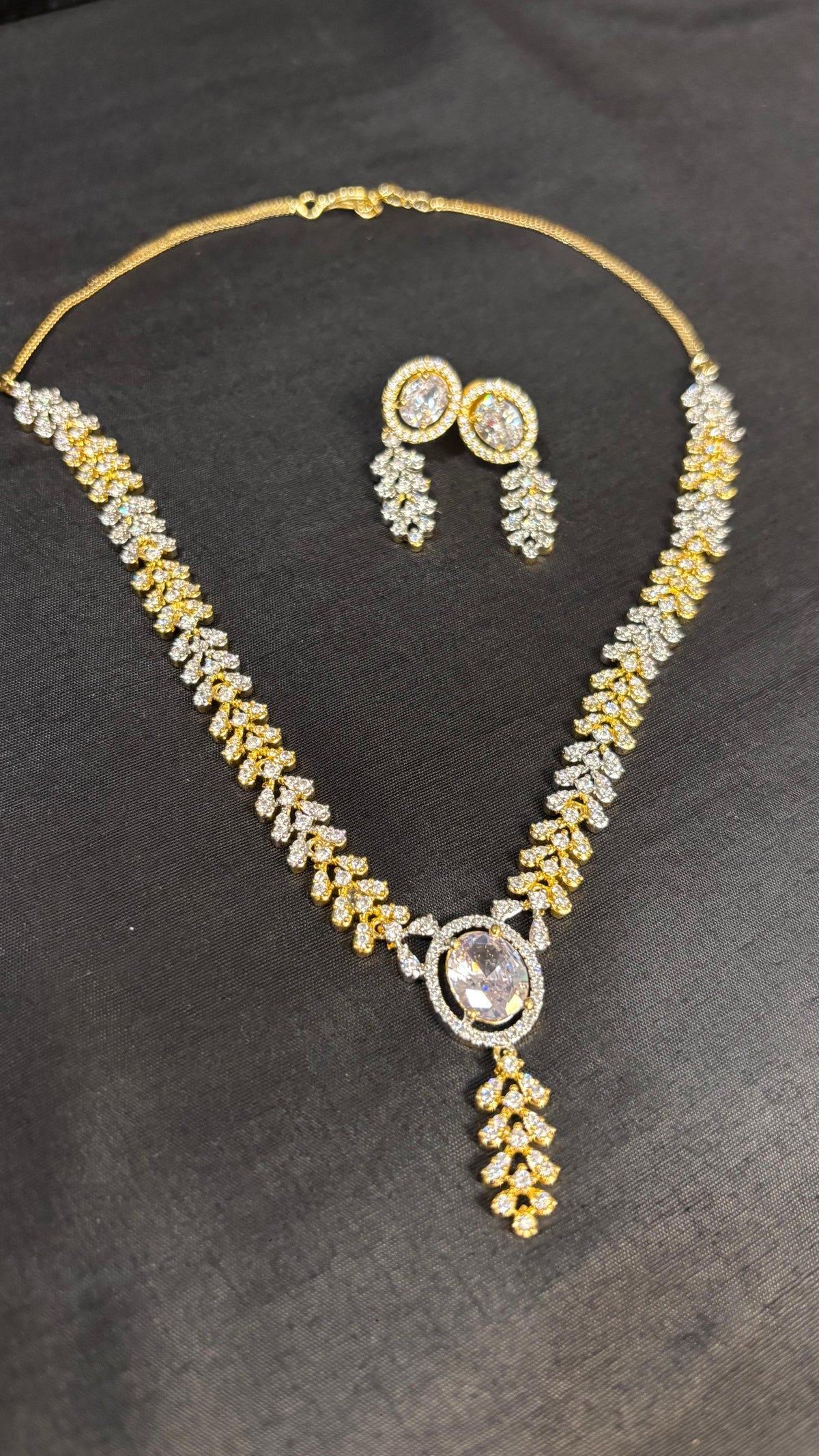 ✨ Trending AD Double Toned Jewellery Set ✨